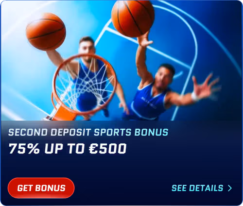 Бонус за трети депозит за спорт 75% до 250 €